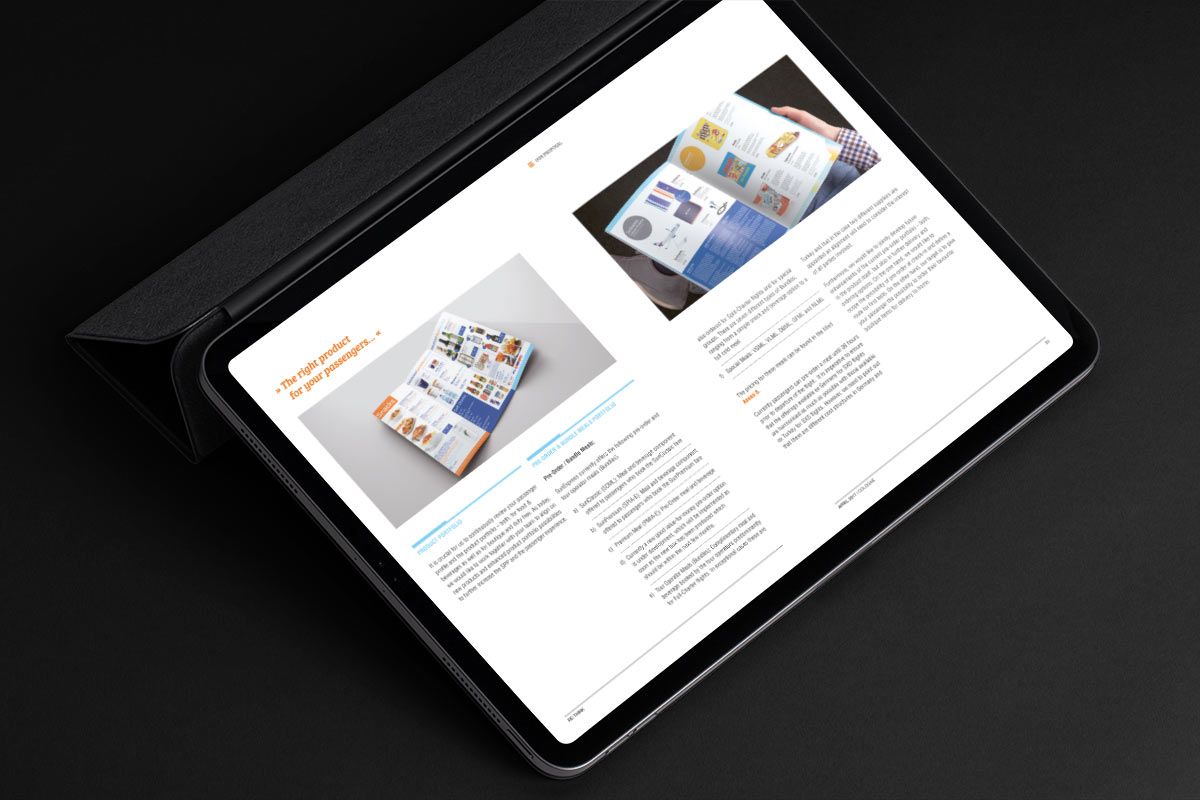 Die digitale Produktbroschüre für LSG Sky Chefs Retail ist eine Kreation und Referenz der WOA